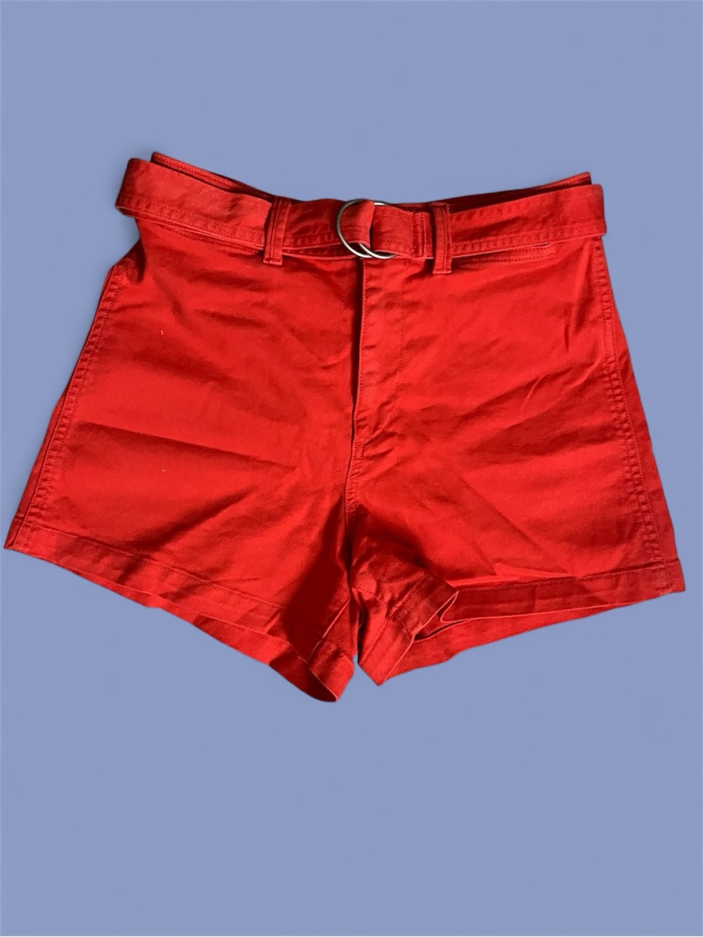 GAP Vibrant orange High-Rise Shorts with D-Ring Belt